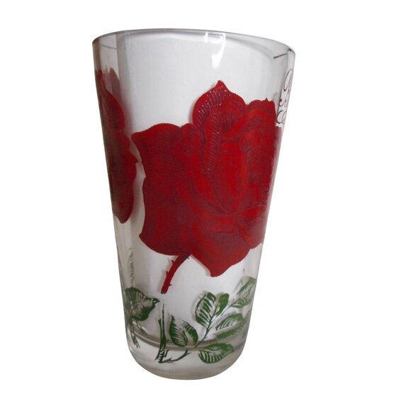 MCM Boscul Peanut Butter Drinking Juice Glass Tumbler Dark Red Rose Estate  5" - Picture 4 of 4